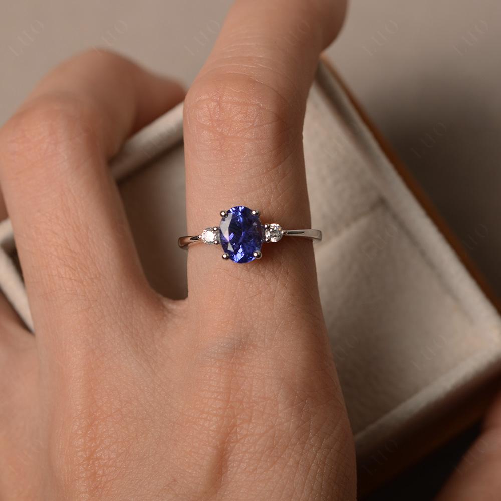 Trilogy Oval Tanzanite Ring - LUO Jewelry