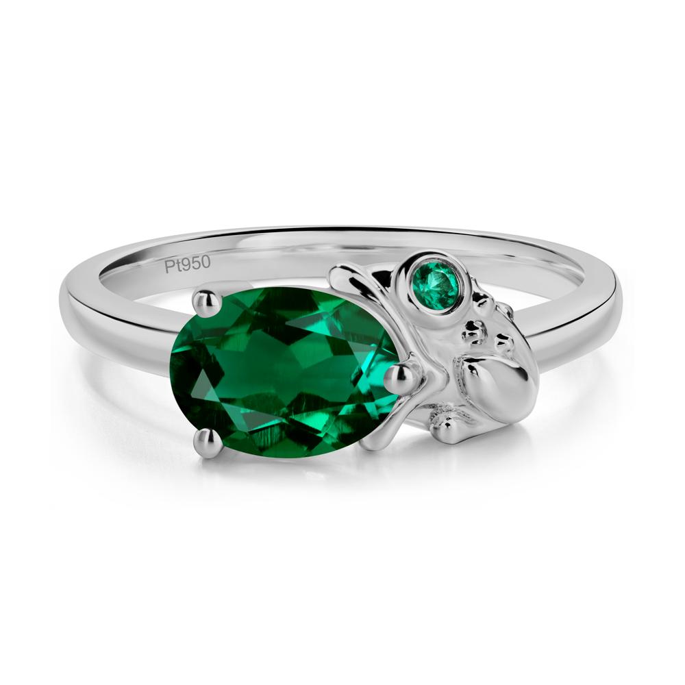 Nature Inspired Toad Emerald and Emerald Ring - LUO Jewelry #metal_platinum