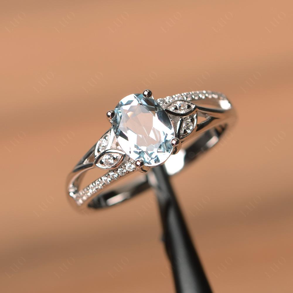 Oval Cut Aquamarine Ring - LUO Jewelry