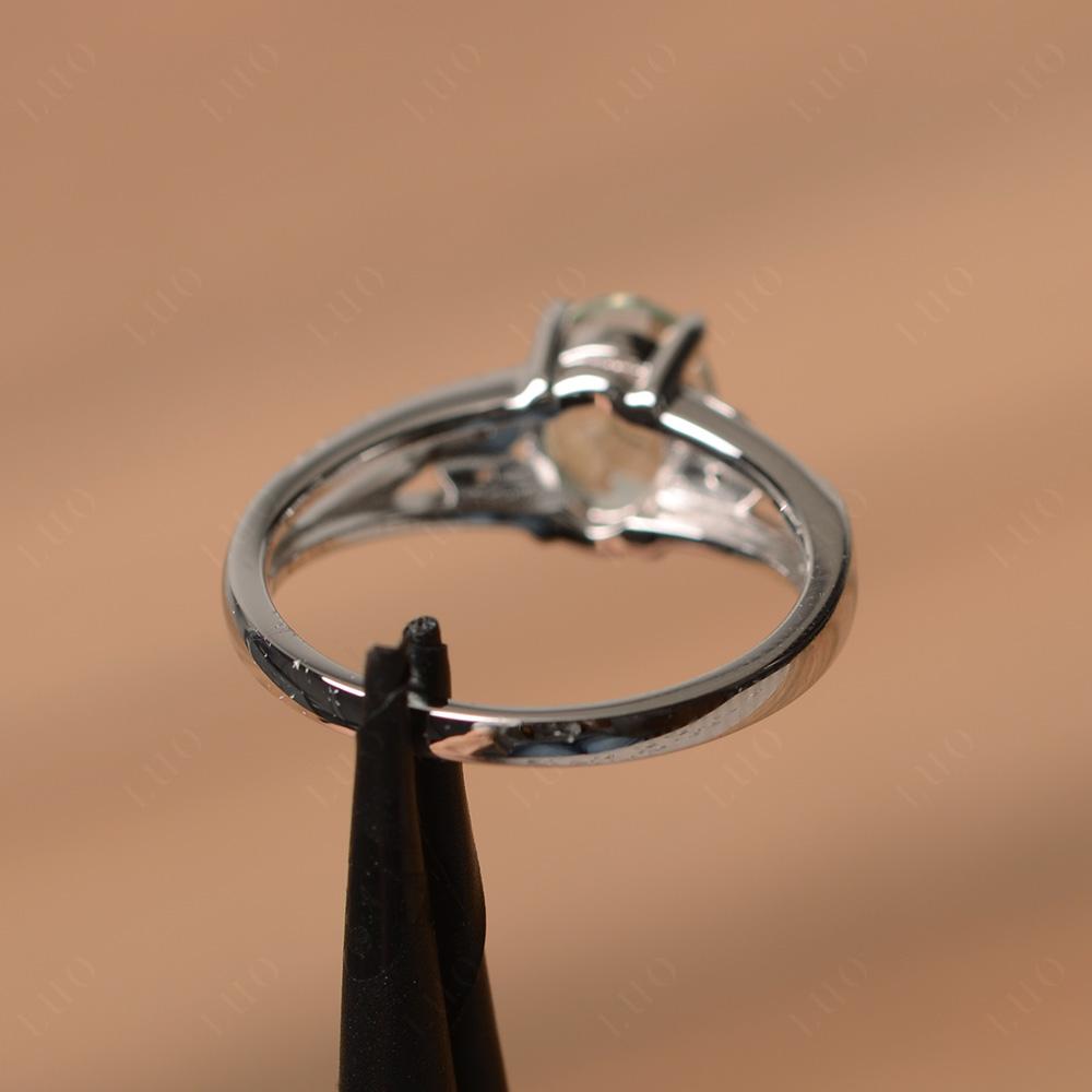 Oval Cut Green Amethyst Ring - LUO Jewelry