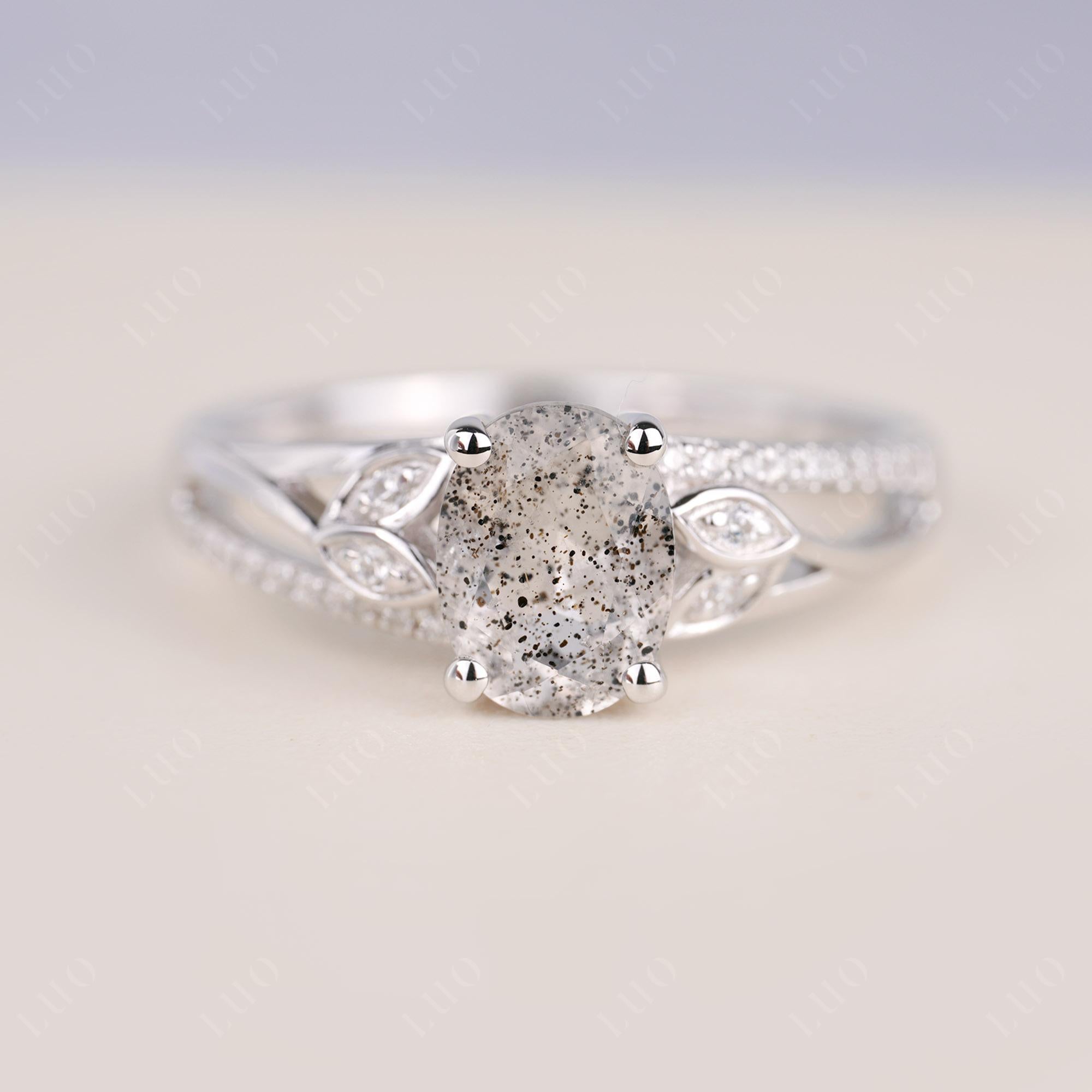 Oval Cut Herkimer Diamond Ring - LUO Jewelry