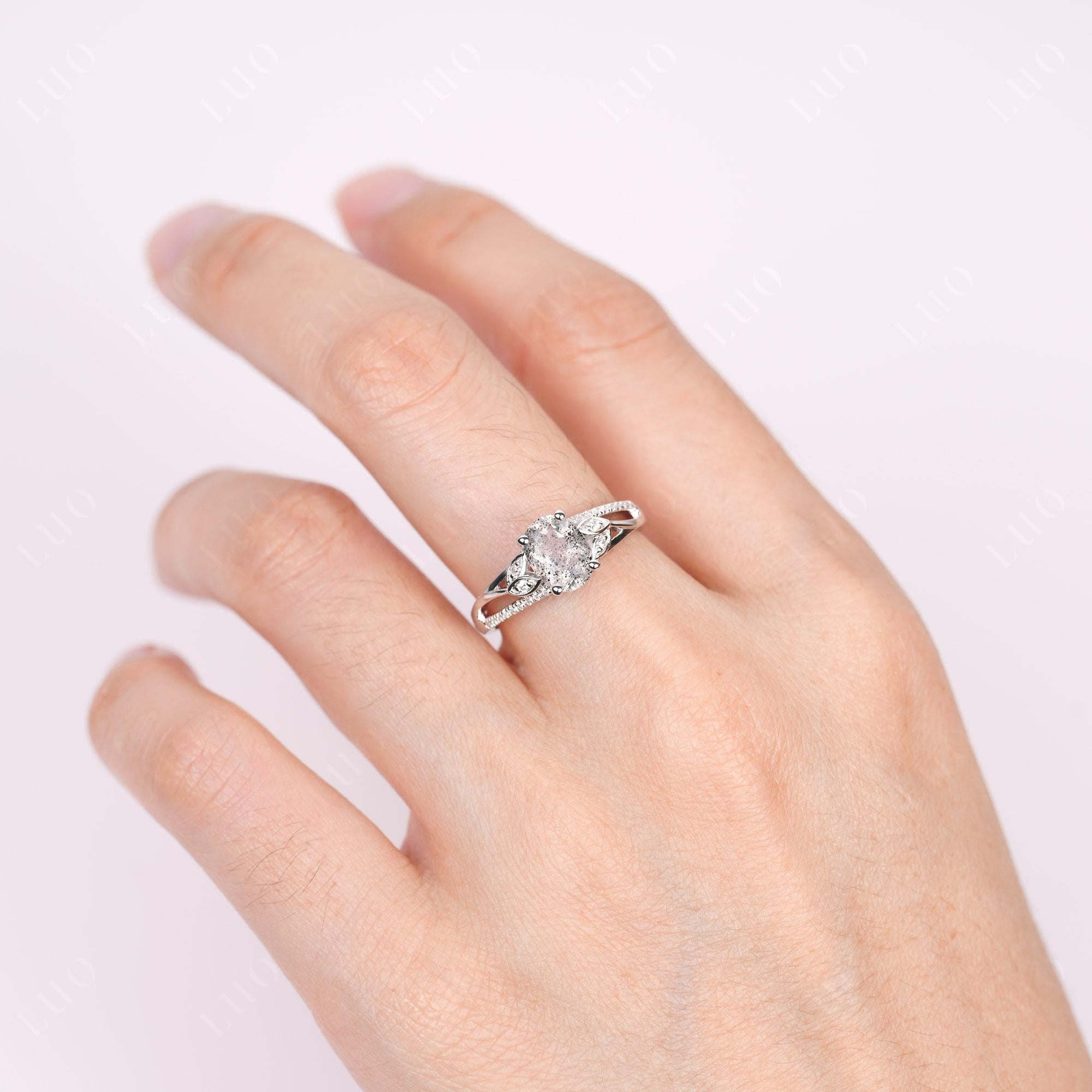 Oval Cut Herkimer Diamond Ring - LUO Jewelry