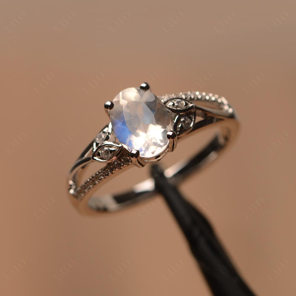 Oval Cut Moonstone Ring - LUO Jewelry