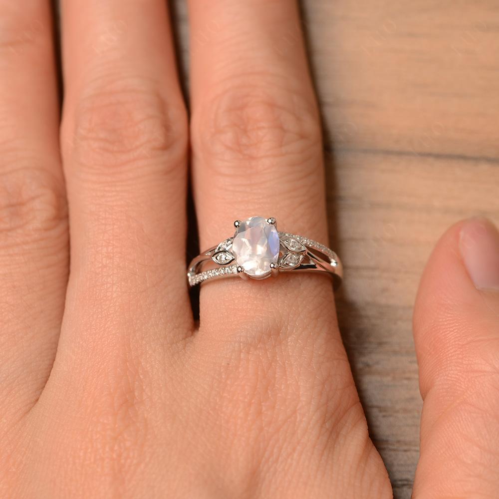 Oval Cut Moonstone Ring - LUO Jewelry