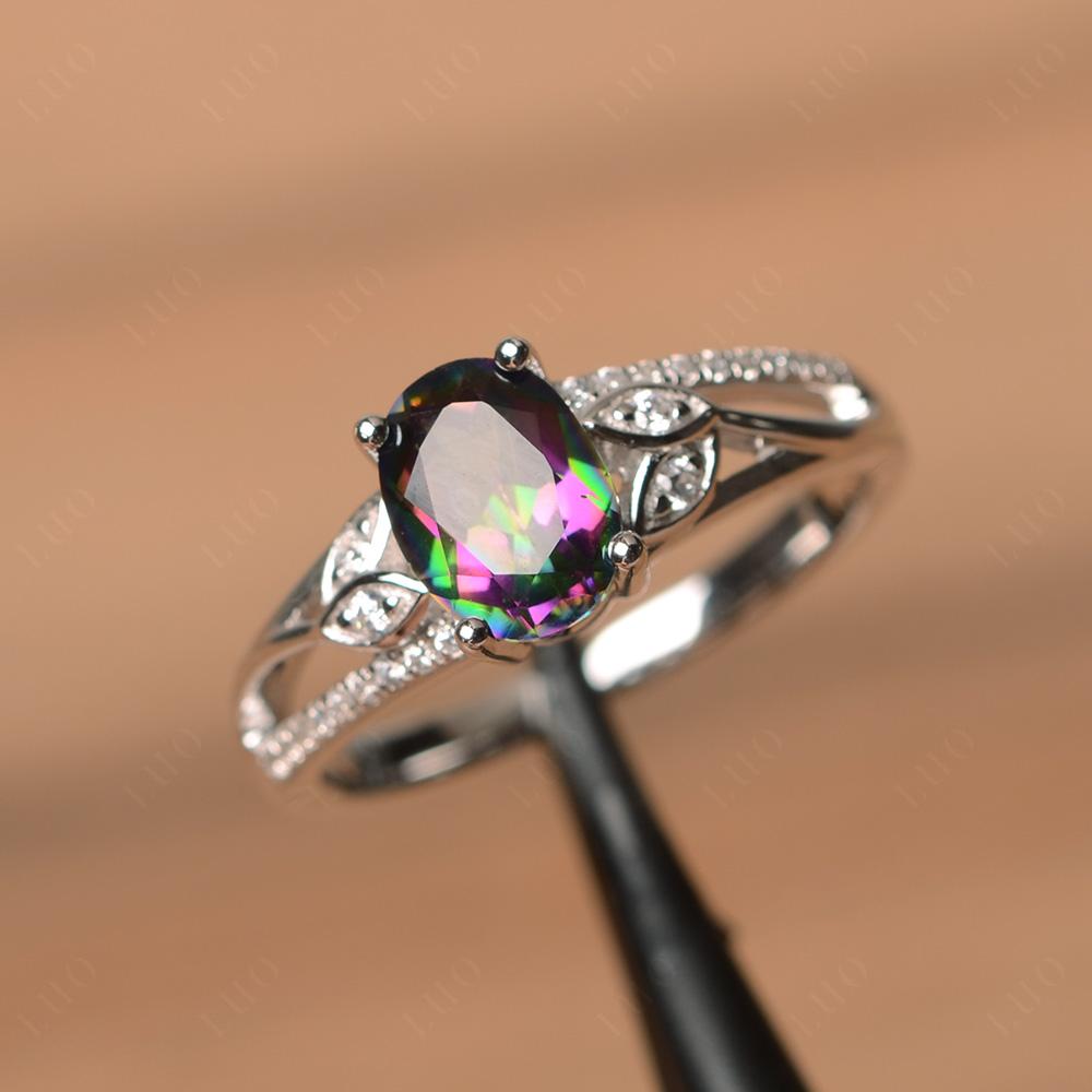 Oval Cut Mystic Topaz Ring - LUO Jewelry