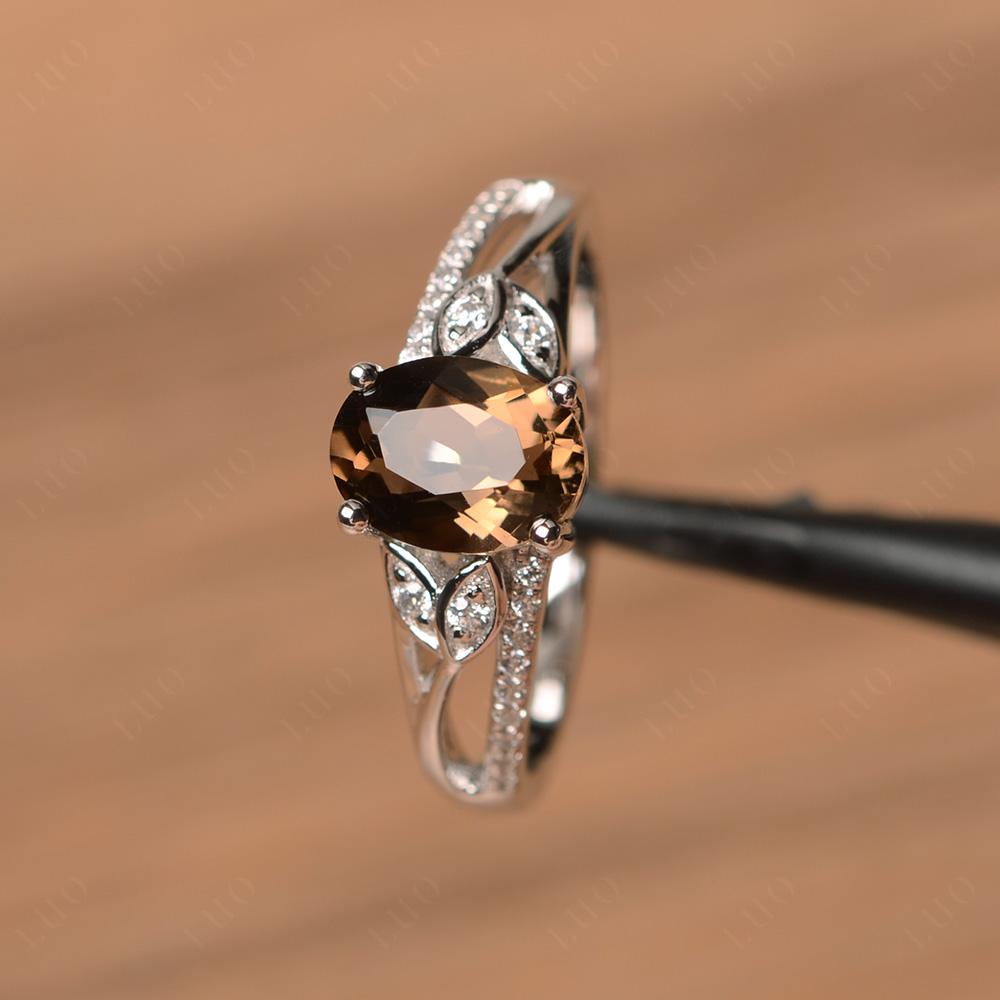 Oval Cut Smoky Quartz Ring - LUO Jewelry