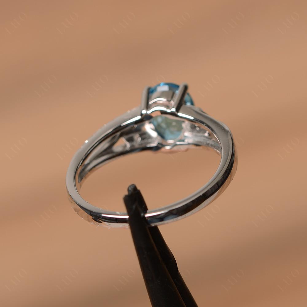 Oval Cut Swiss Blue Topaz Ring - LUO Jewelry