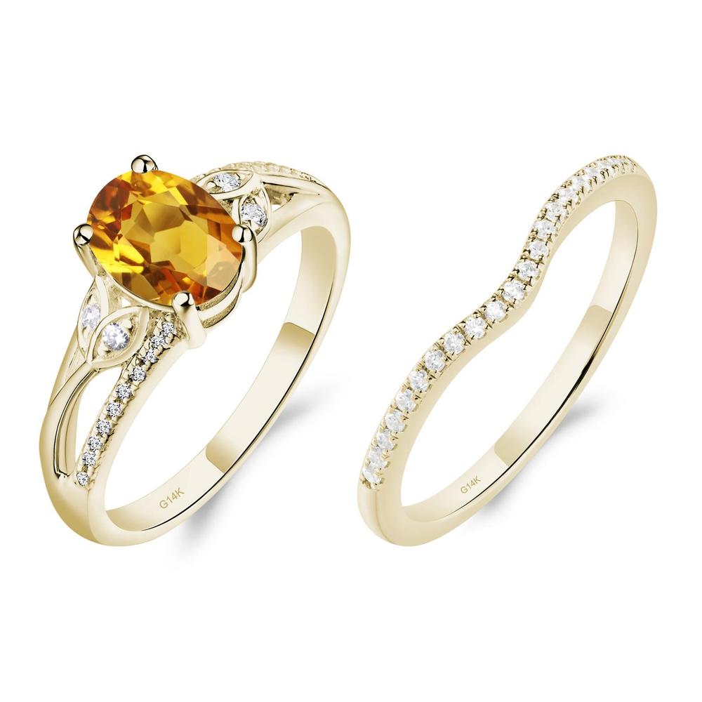 Oval Cut Citrine Ring - LUO Jewelry #metal_14k yellow gold