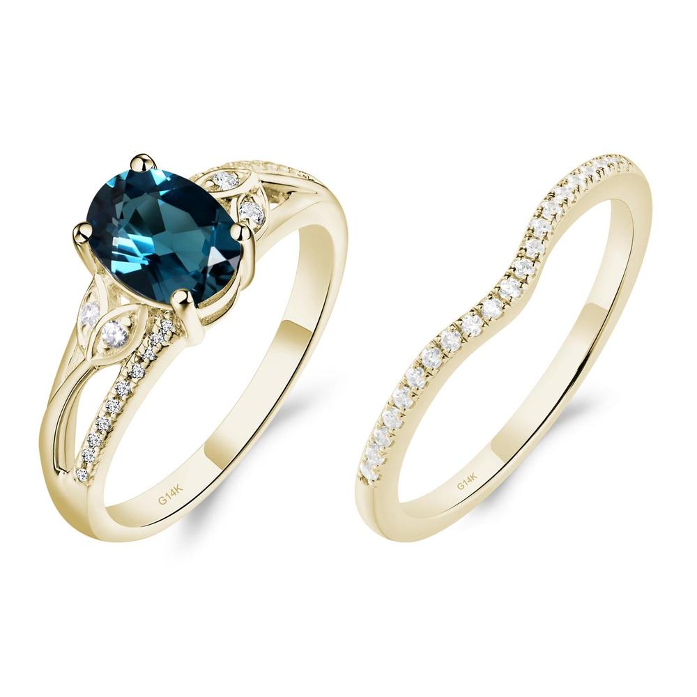 Oval Cut London Blue Topaz Ring - LUO Jewelry #metal_14k yellow gold