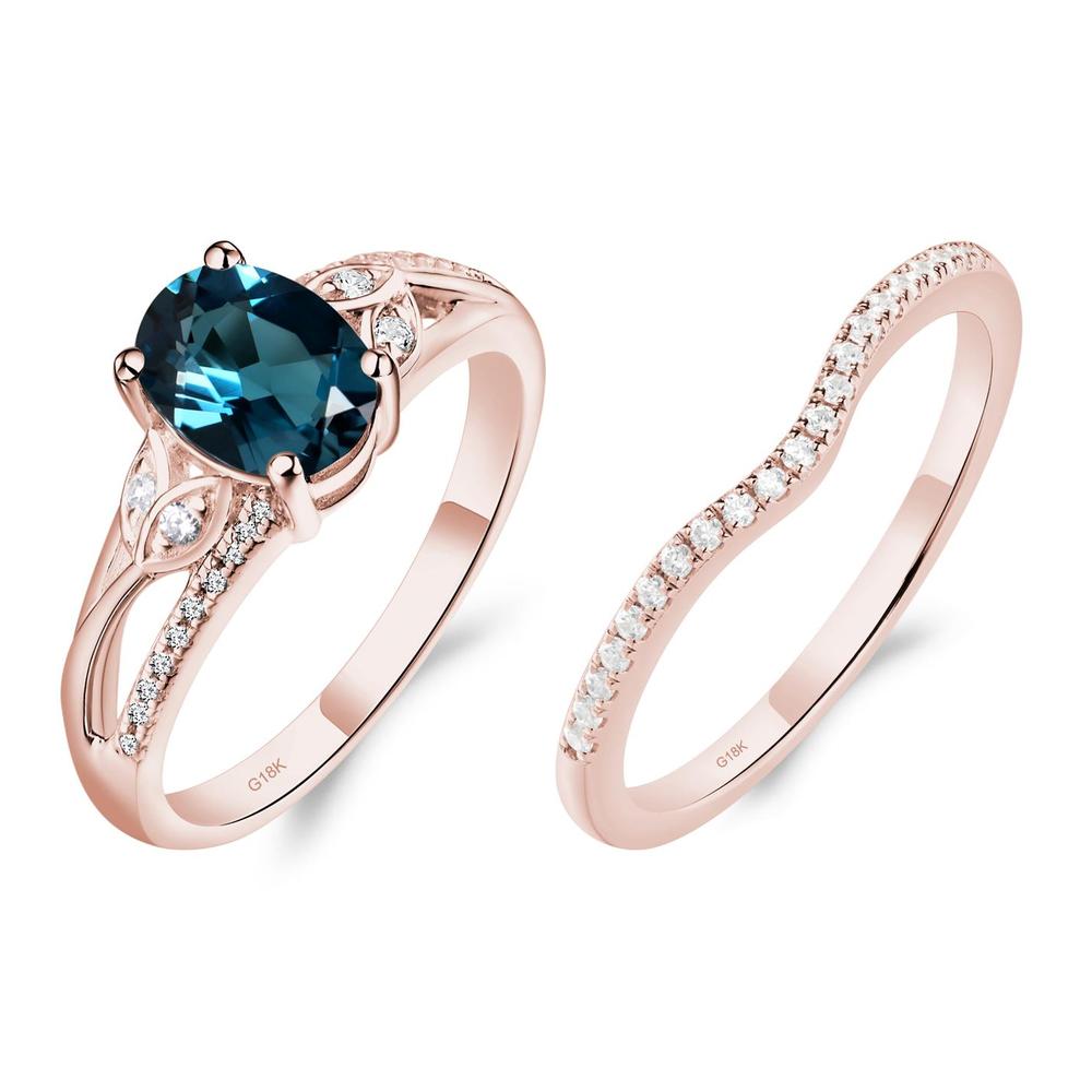 Oval Cut London Blue Topaz Ring - LUO Jewelry #metal_18k rose gold