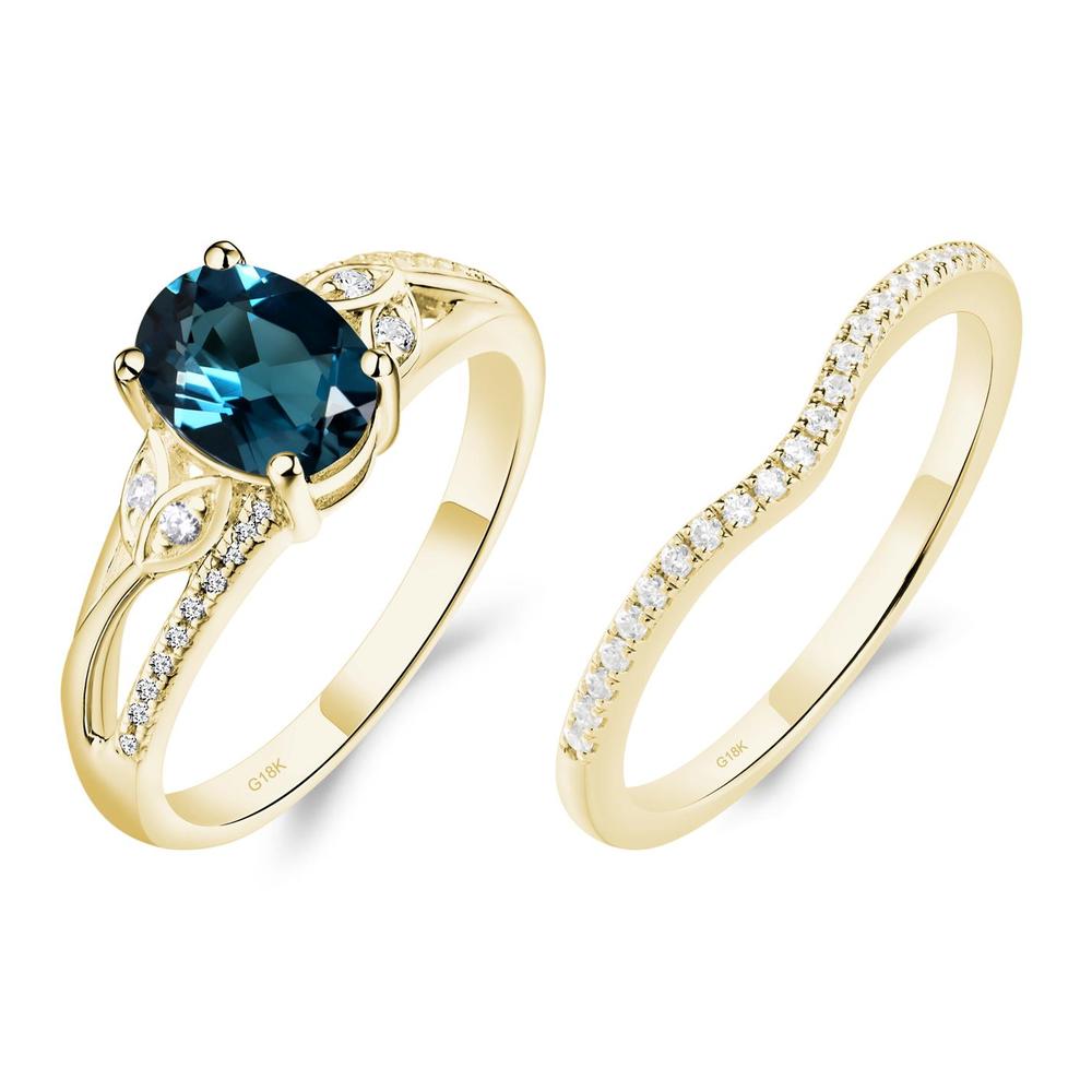 Oval Cut London Blue Topaz Ring - LUO Jewelry #metal_18k yellow gold