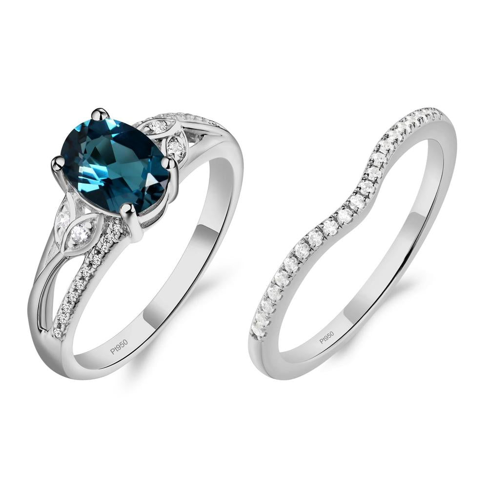 Oval Cut London Blue Topaz Ring - LUO Jewelry #metal_platinum