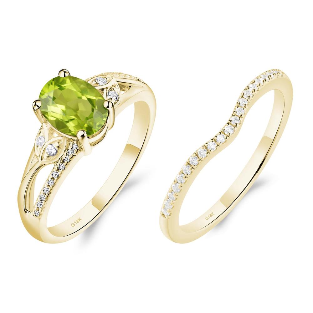 Oval Cut Peridot Ring - LUO Jewelry #metal_18k yellow gold