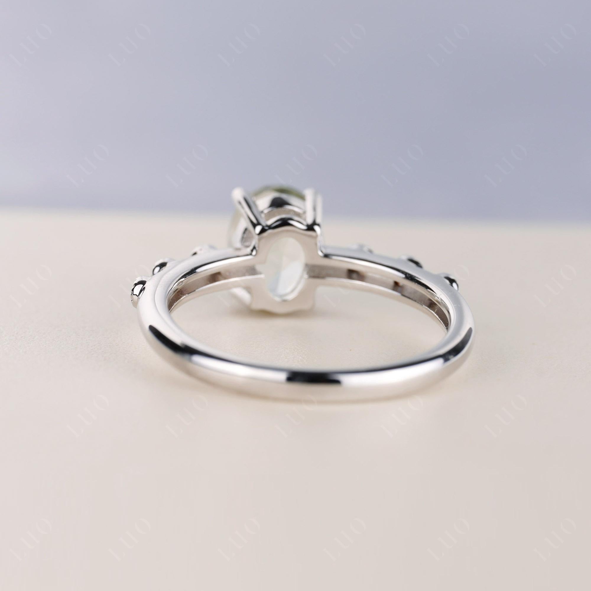 Antique Oval Cut Green Amethyst Ring - LUO Jewelry