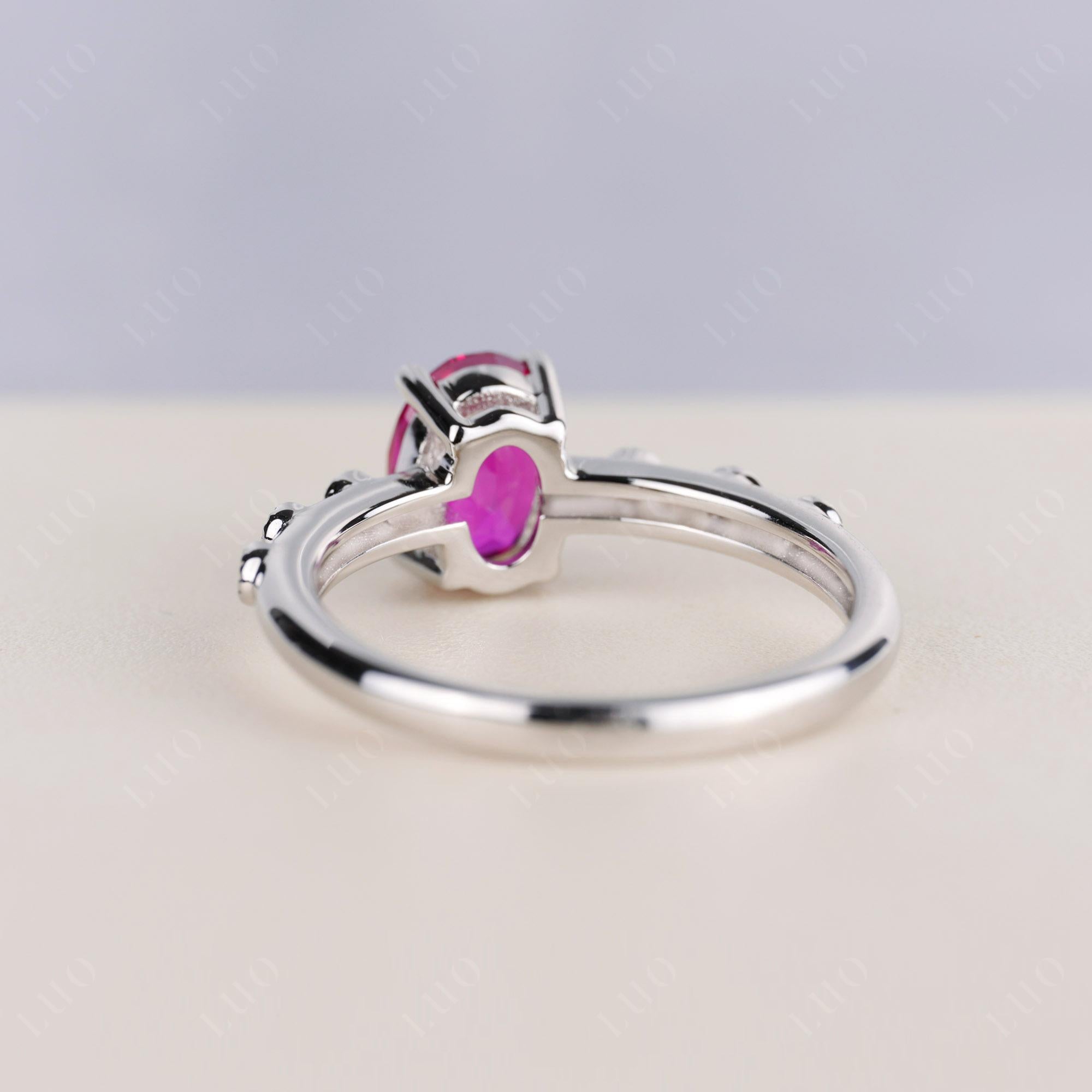 Antique Oval Cut Ruby Ring - LUO Jewelry