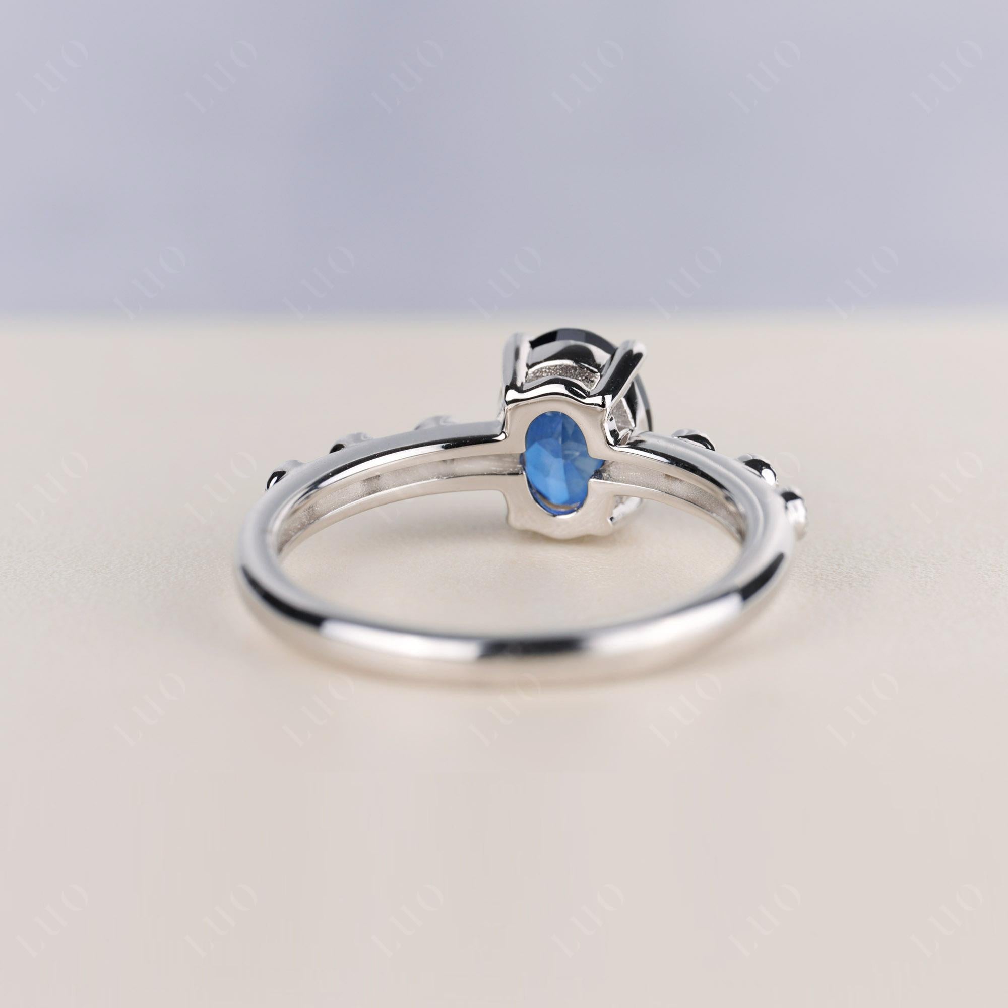 Antique Oval Cut Sapphire Ring - LUO Jewelry