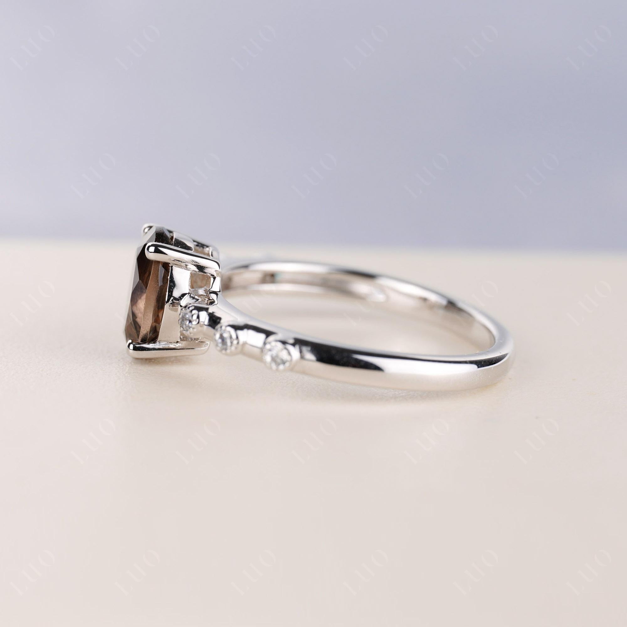 Antique Oval Cut Smoky Quartz Ring - LUO Jewelry