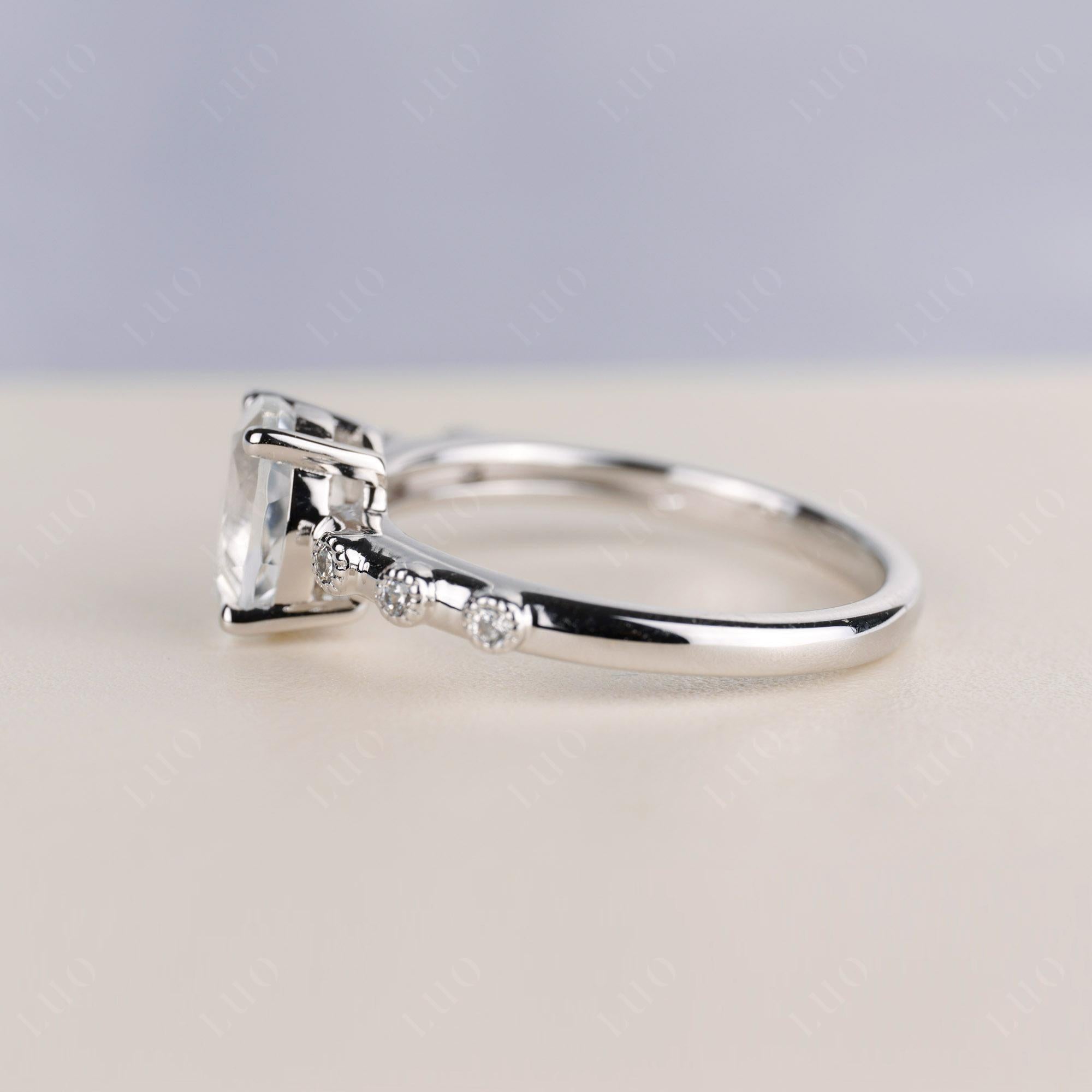Antique Oval Cut White Topaz Ring - LUO Jewelry