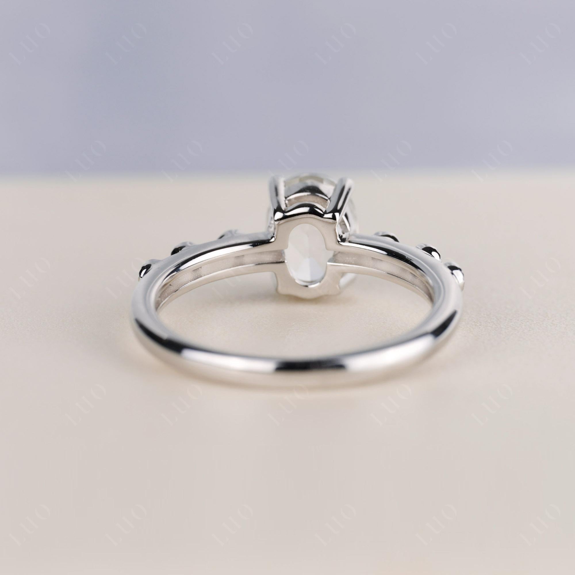 Antique Oval Cut White Topaz Ring - LUO Jewelry