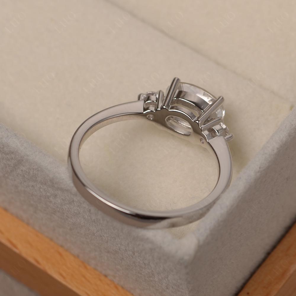 Oval East West Moissanite Trilogy Ring - LUO Jewelry