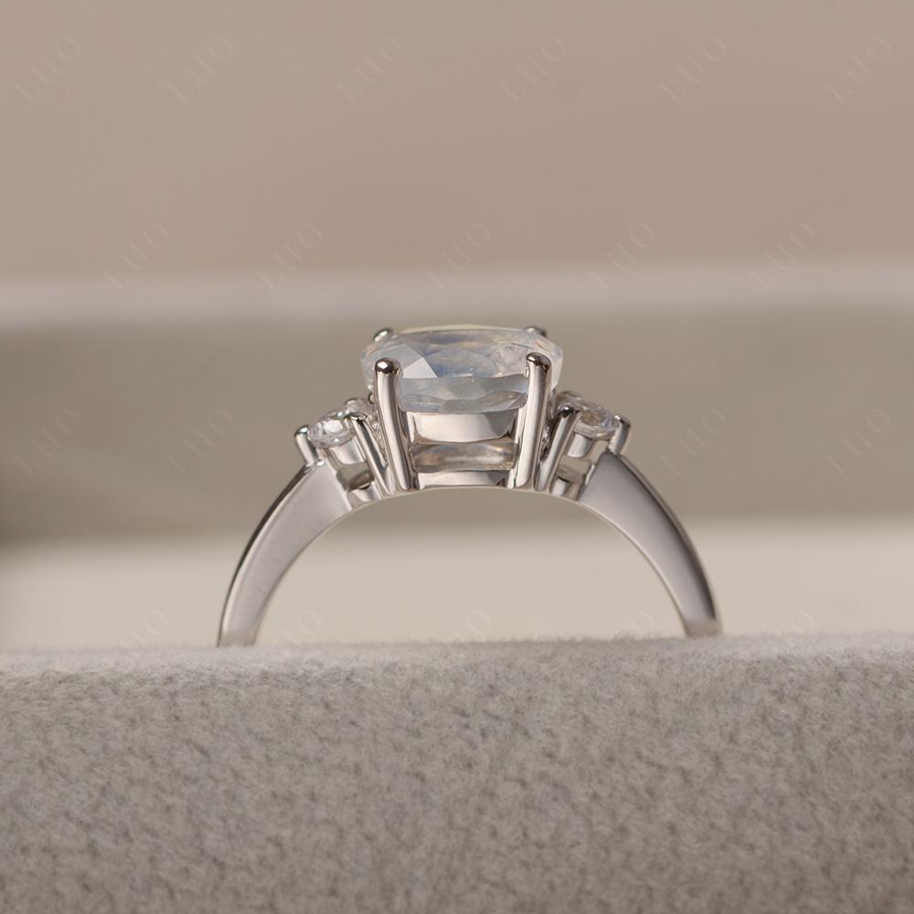 Oval East West Moonstone Trilogy Ring - LUO Jewelry