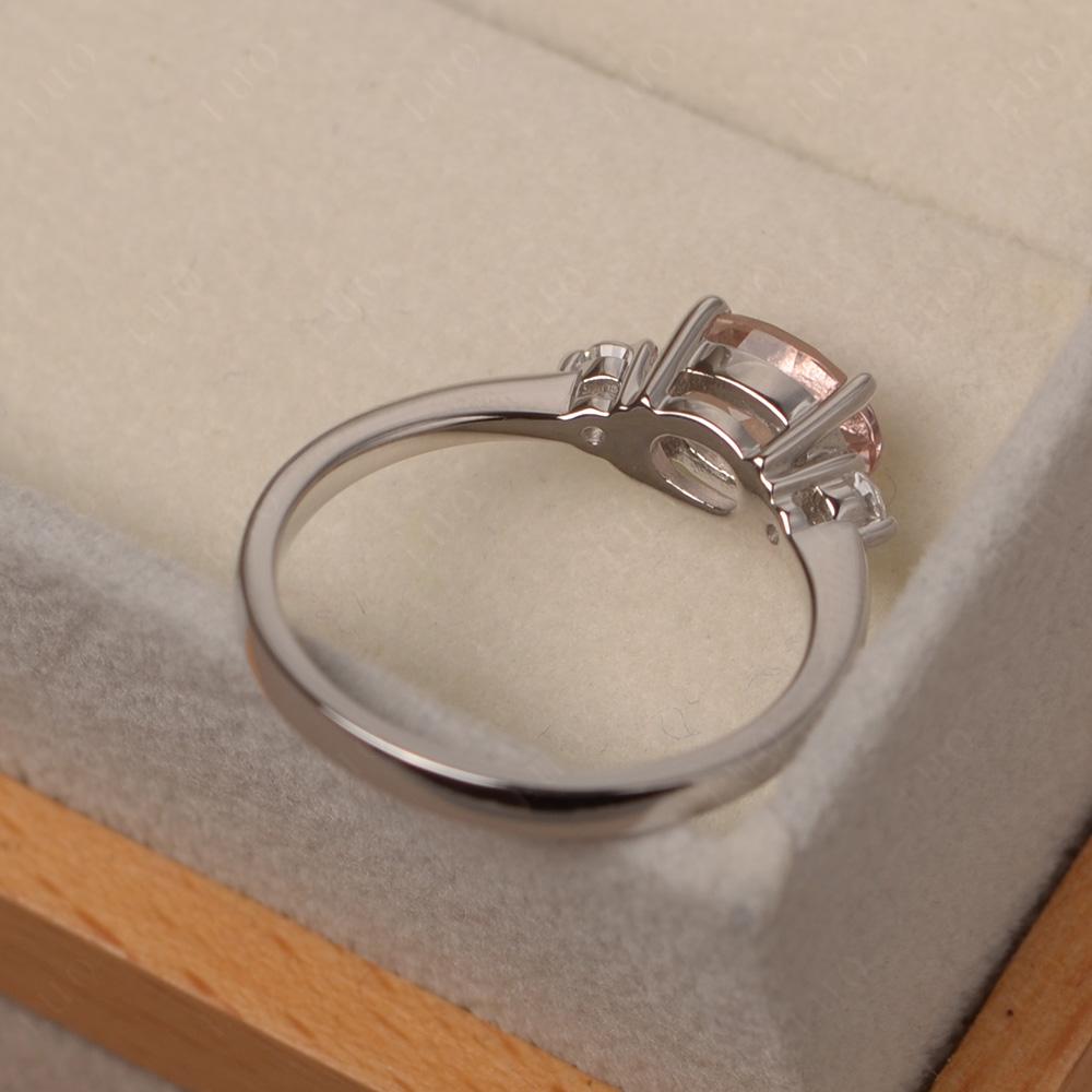 Oval East West Morganite Trilogy Ring - LUO Jewelry