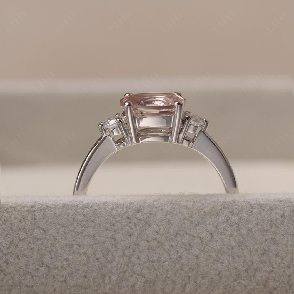 Oval East West Morganite Trilogy Ring - LUO Jewelry