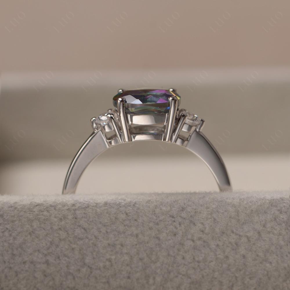 Oval East West Mystic Topaz Trilogy Ring - LUO Jewelry