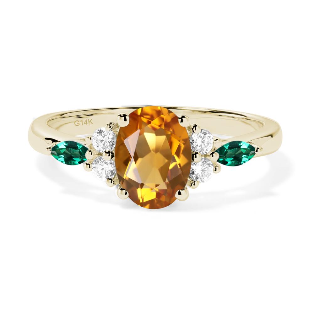 Simple Oval Citrine Engagement Ring - LUO Jewelry #metal_14k yellow gold