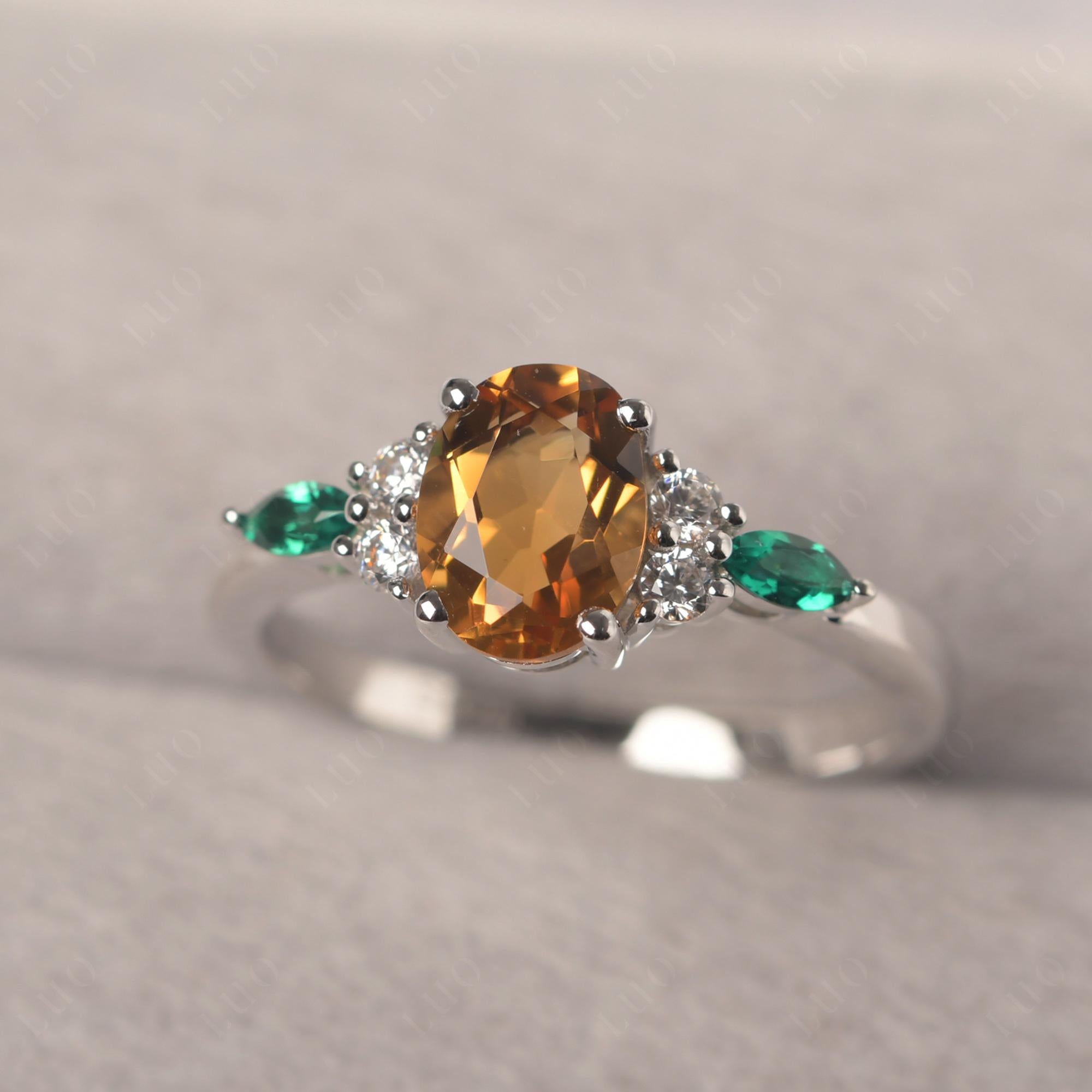 Simple Oval Citrine Engagement Ring - LUO Jewelry