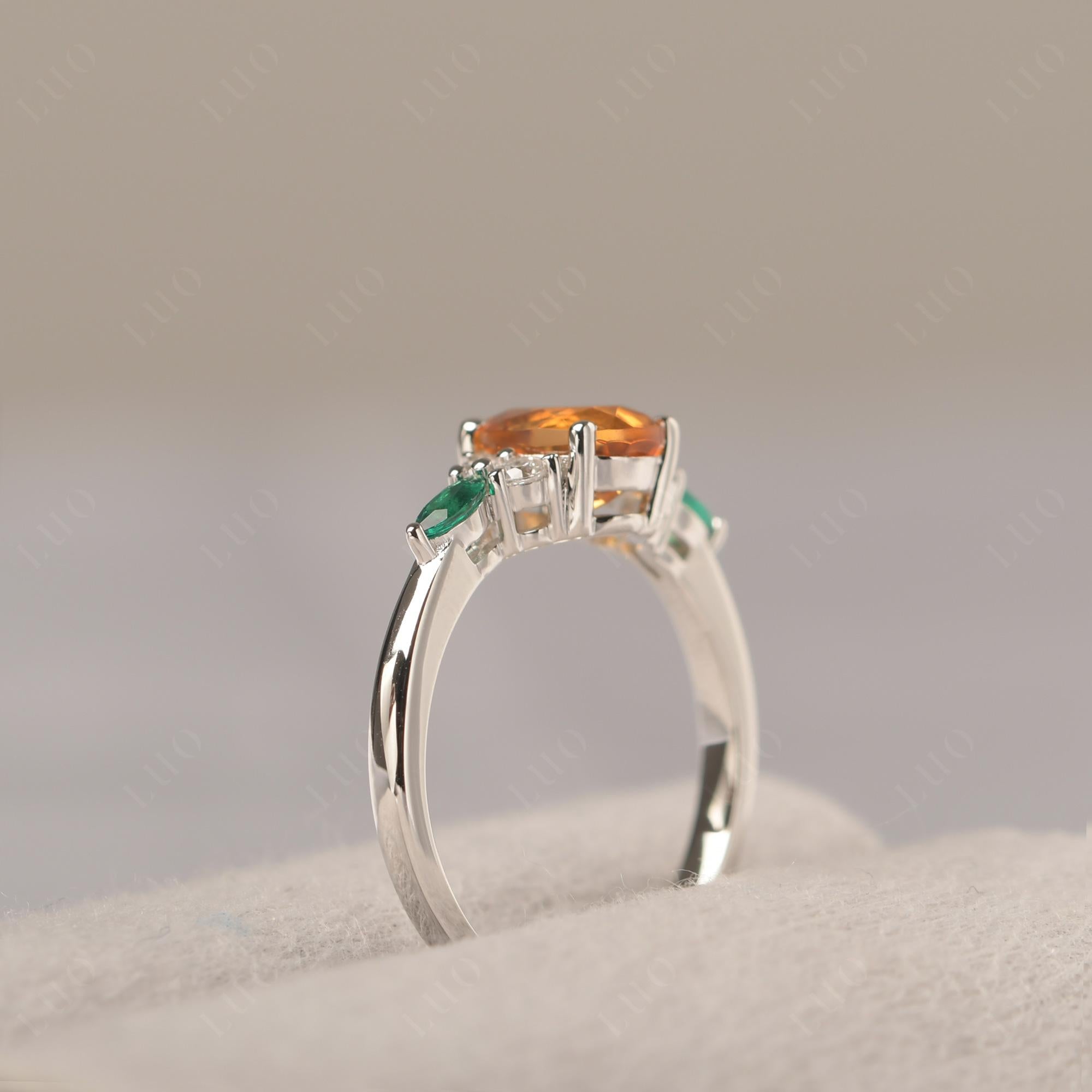 Simple Oval Citrine Engagement Ring - LUO Jewelry