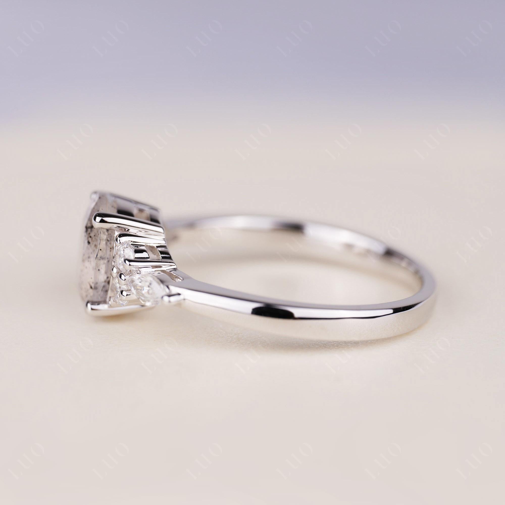Simple Oval Herkimer Diamond Engagement Ring - LUO Jewelry