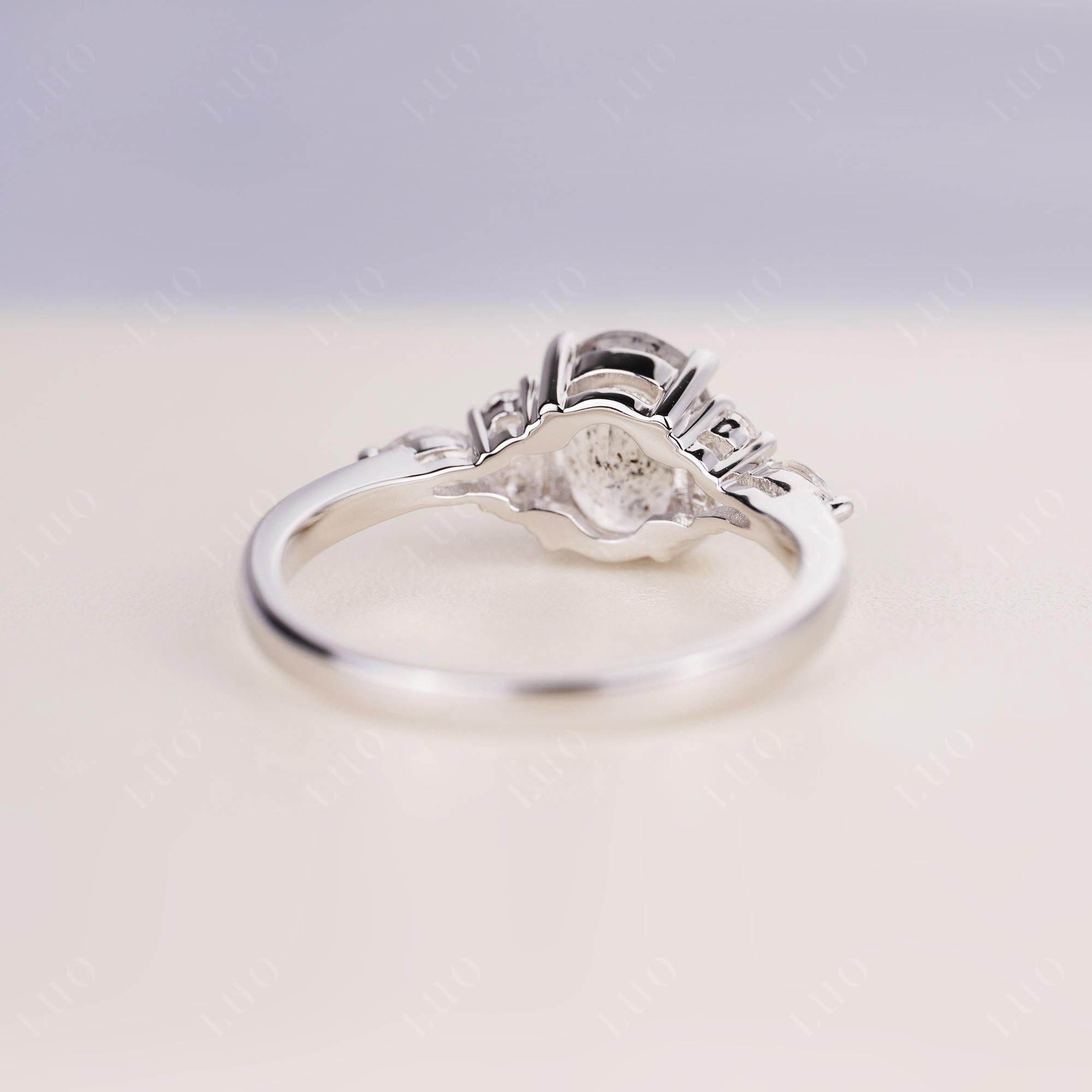 Simple Oval Herkimer Diamond Engagement Ring - LUO Jewelry