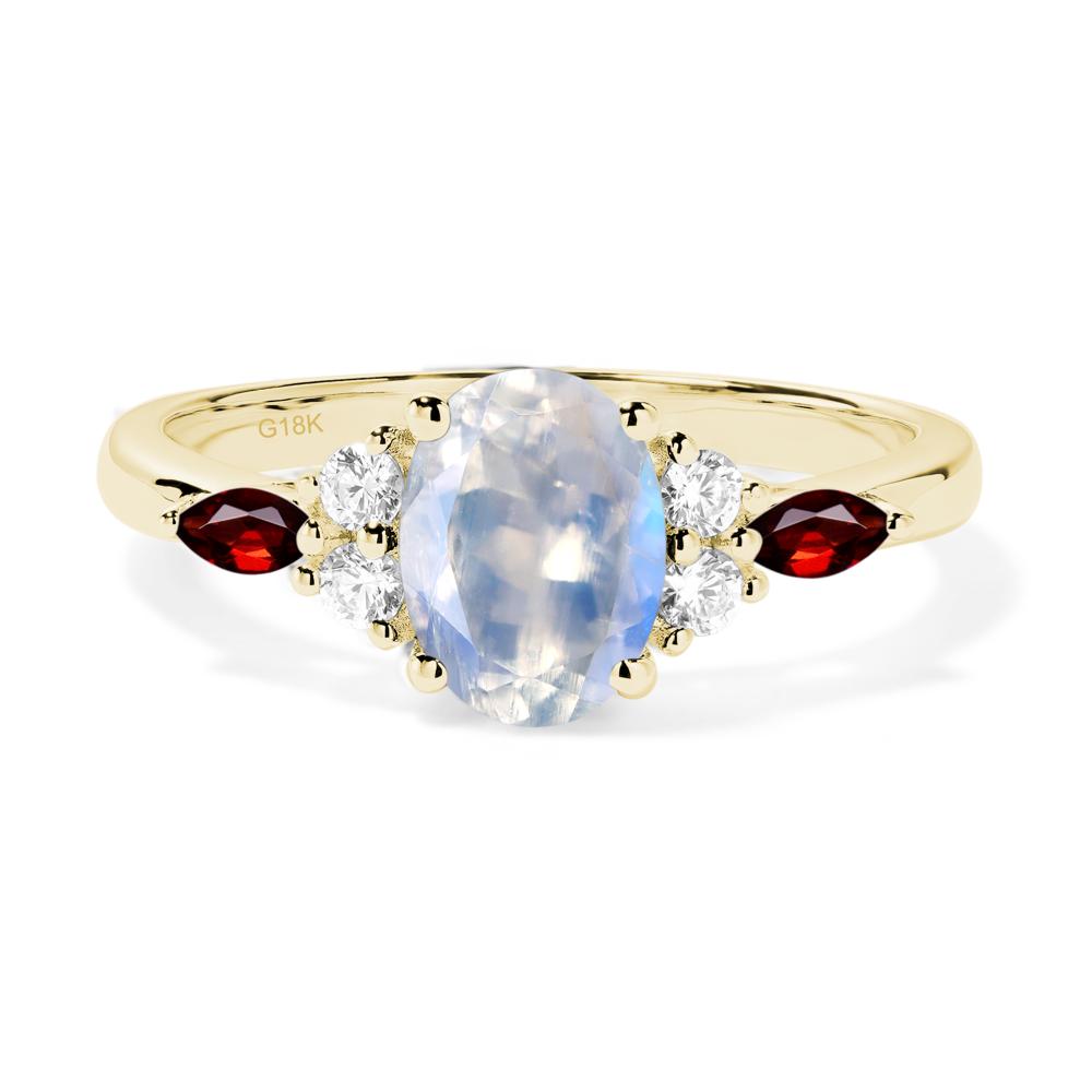 Simple Oval Moonstone Engagement Ring - LUO Jewelry #metal_18k yellow gold