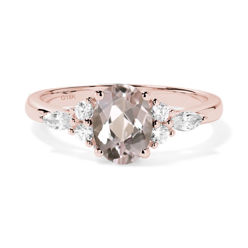 Simple Oval Morganite Engagement Ring - LUO Jewelry #metal_18k rose gold