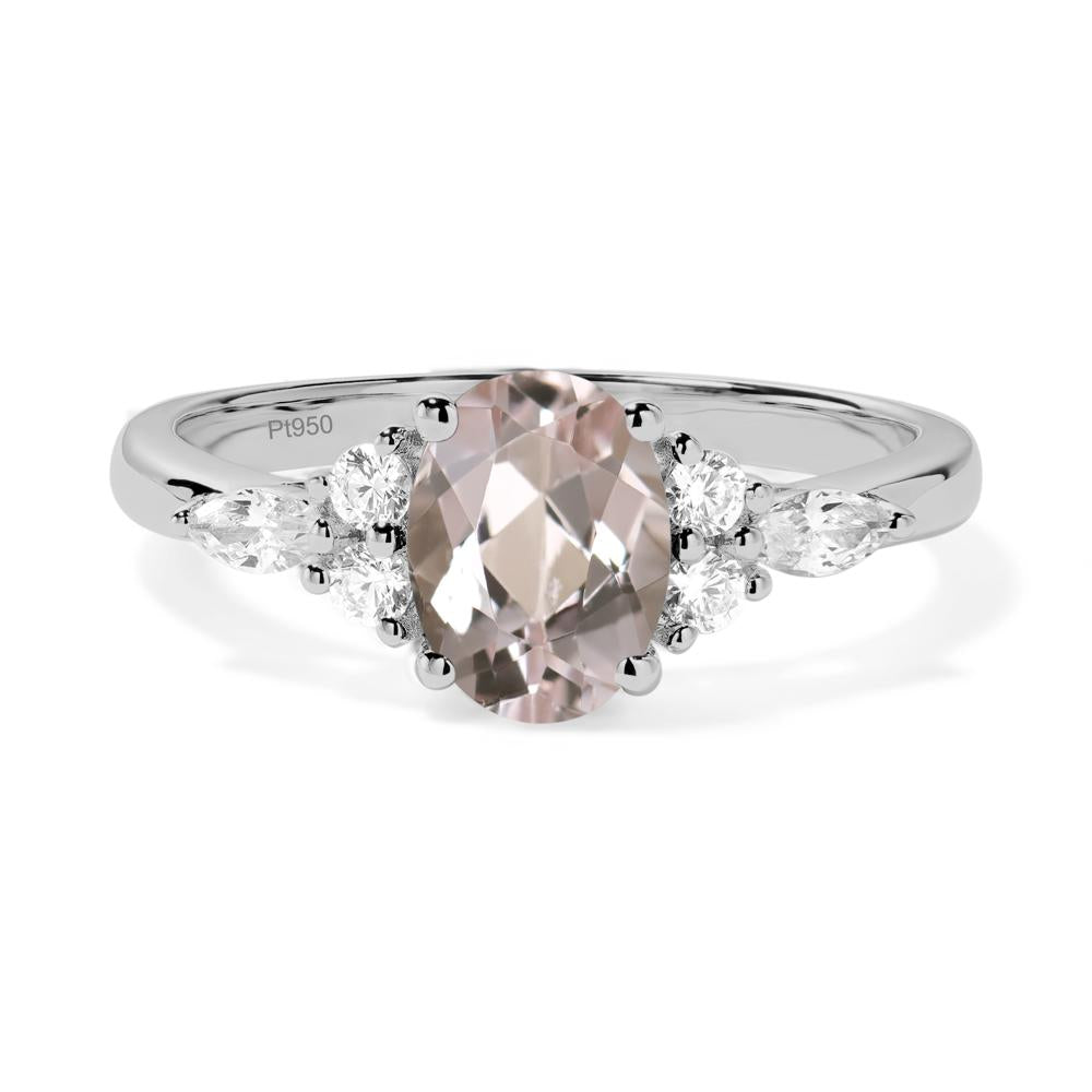 Simple Oval Morganite Engagement Ring - LUO Jewelry #metal_platinum
