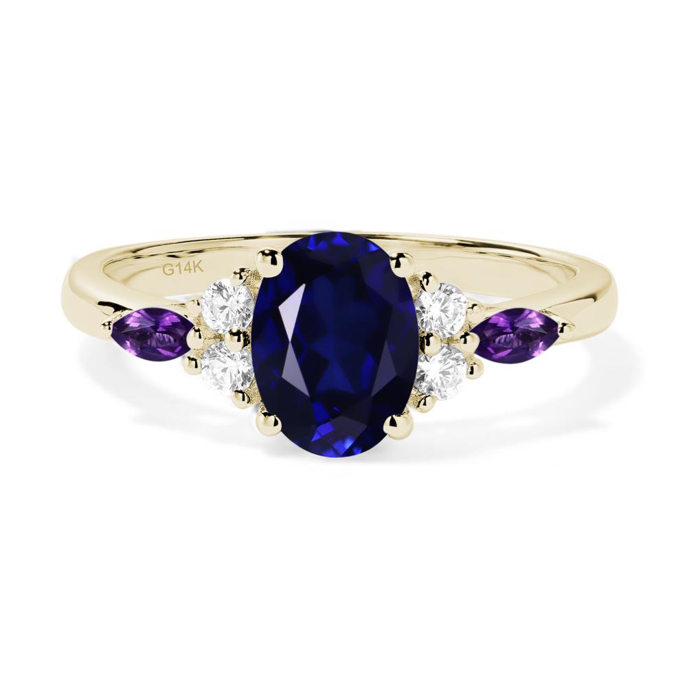 Simple Oval Sapphire Engagement Ring - LUO Jewelry #metal_14k yellow gold