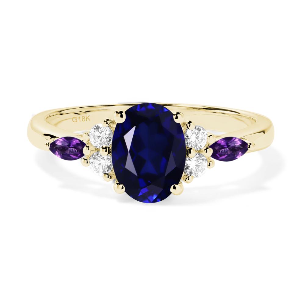 Simple Oval Sapphire Engagement Ring - LUO Jewelry #metal_18k yellow gold