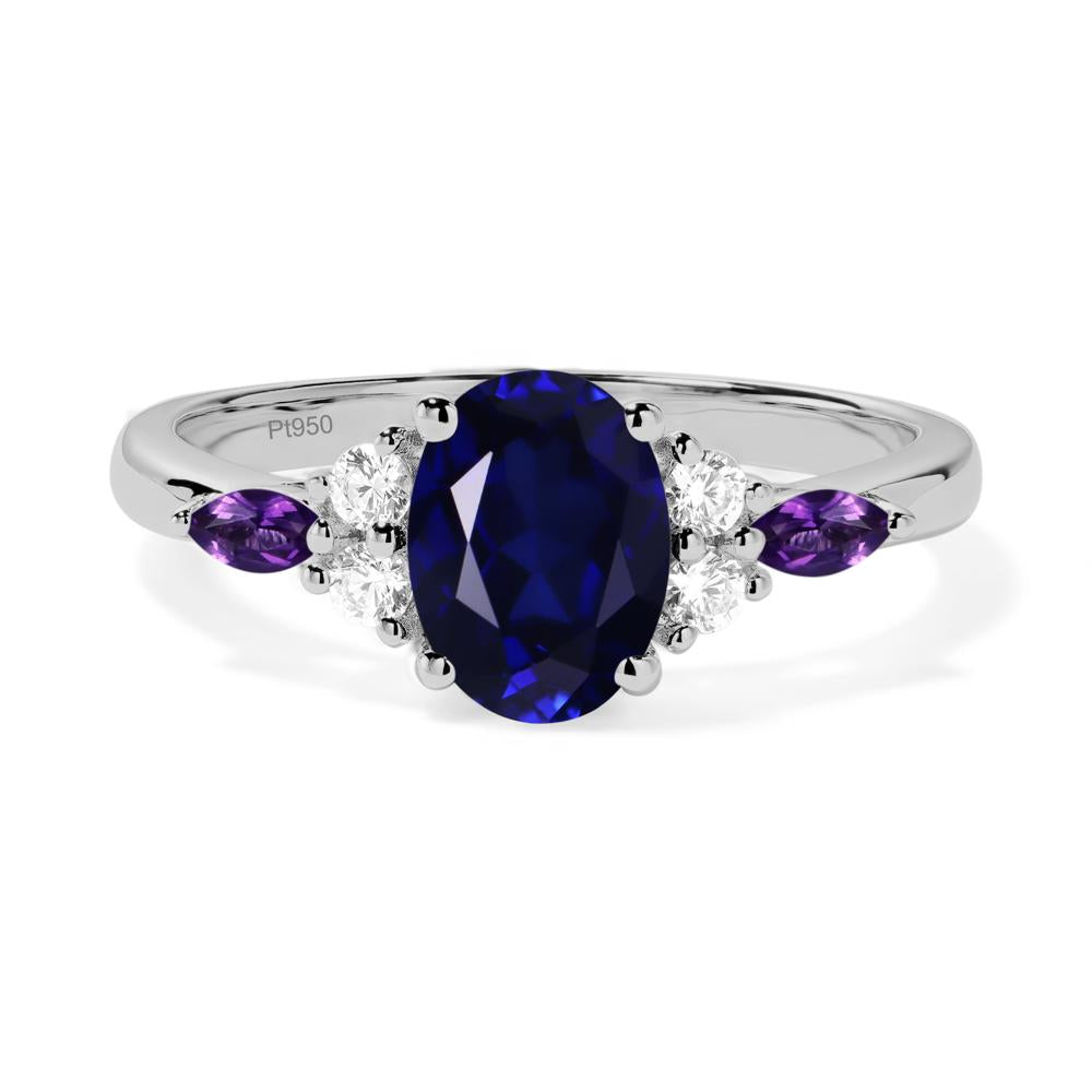 Simple Oval Sapphire Engagement Ring - LUO Jewelry #metal_platinum