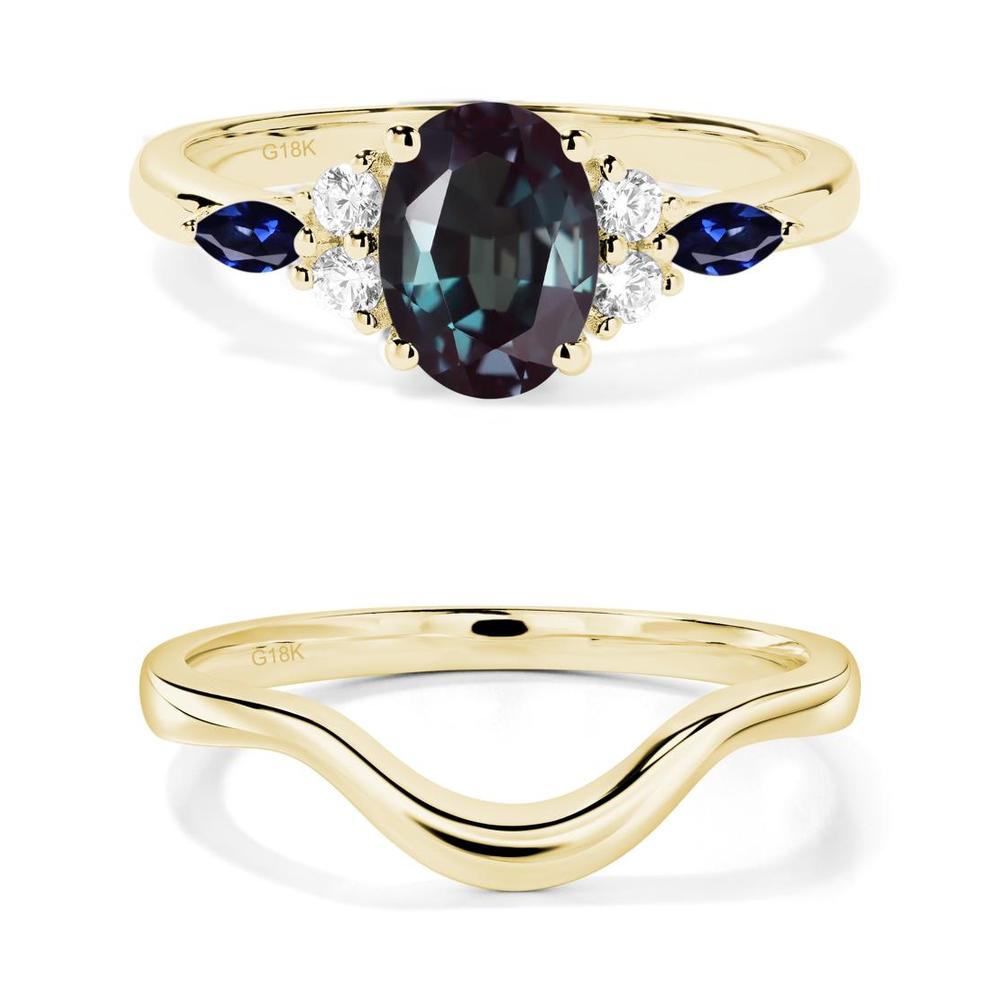 Simple Oval Alexandrite Engagement Ring - LUO Jewelry #metal_xxxxx