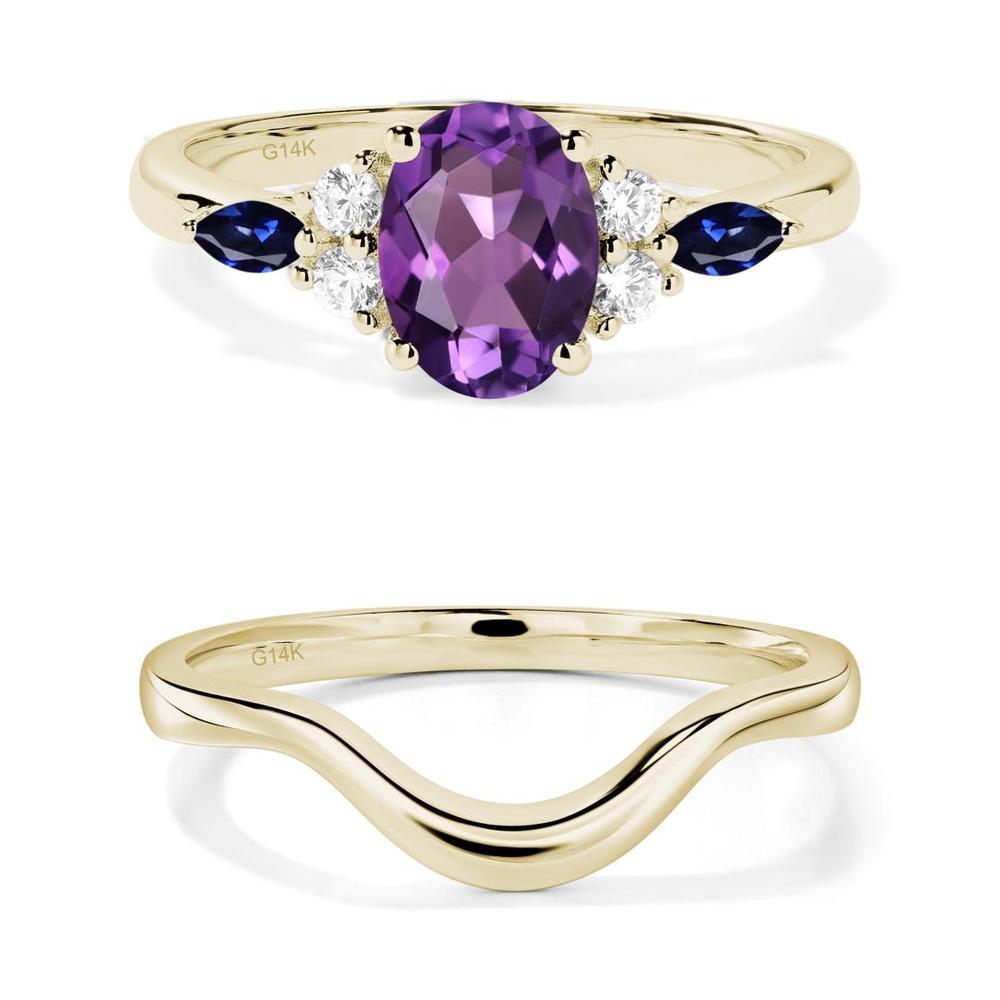 Simple Oval Amethyst Engagement Ring - LUO Jewelry #metal_xxxxx