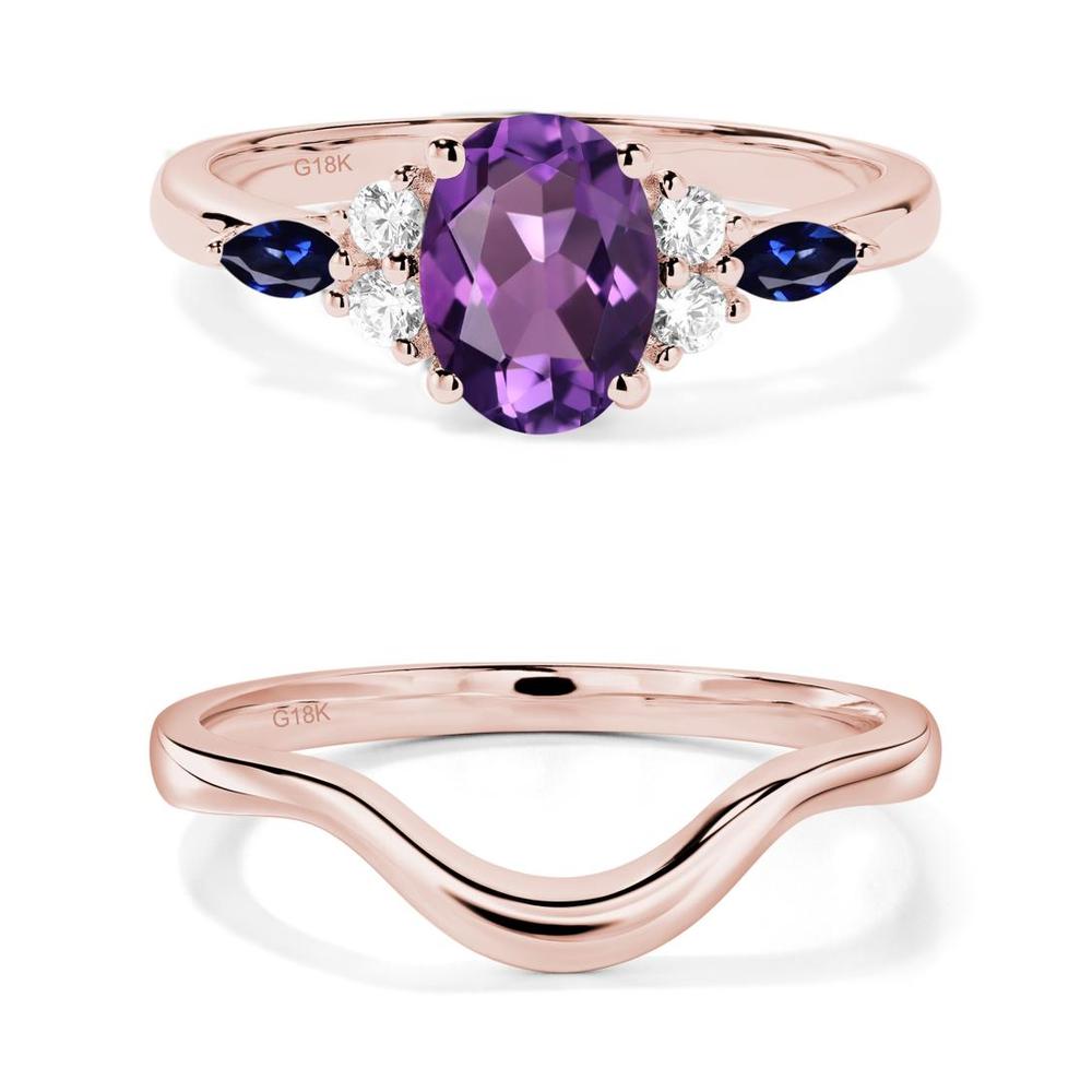 Simple Oval Amethyst Engagement Ring - LUO Jewelry #metal_xxxxx
