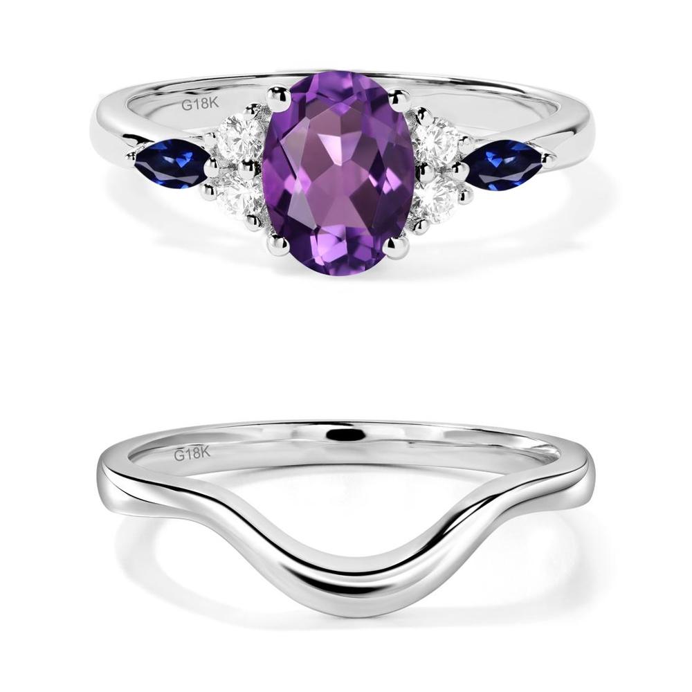 Simple Oval Amethyst Engagement Ring - LUO Jewelry #metal_xxxxx