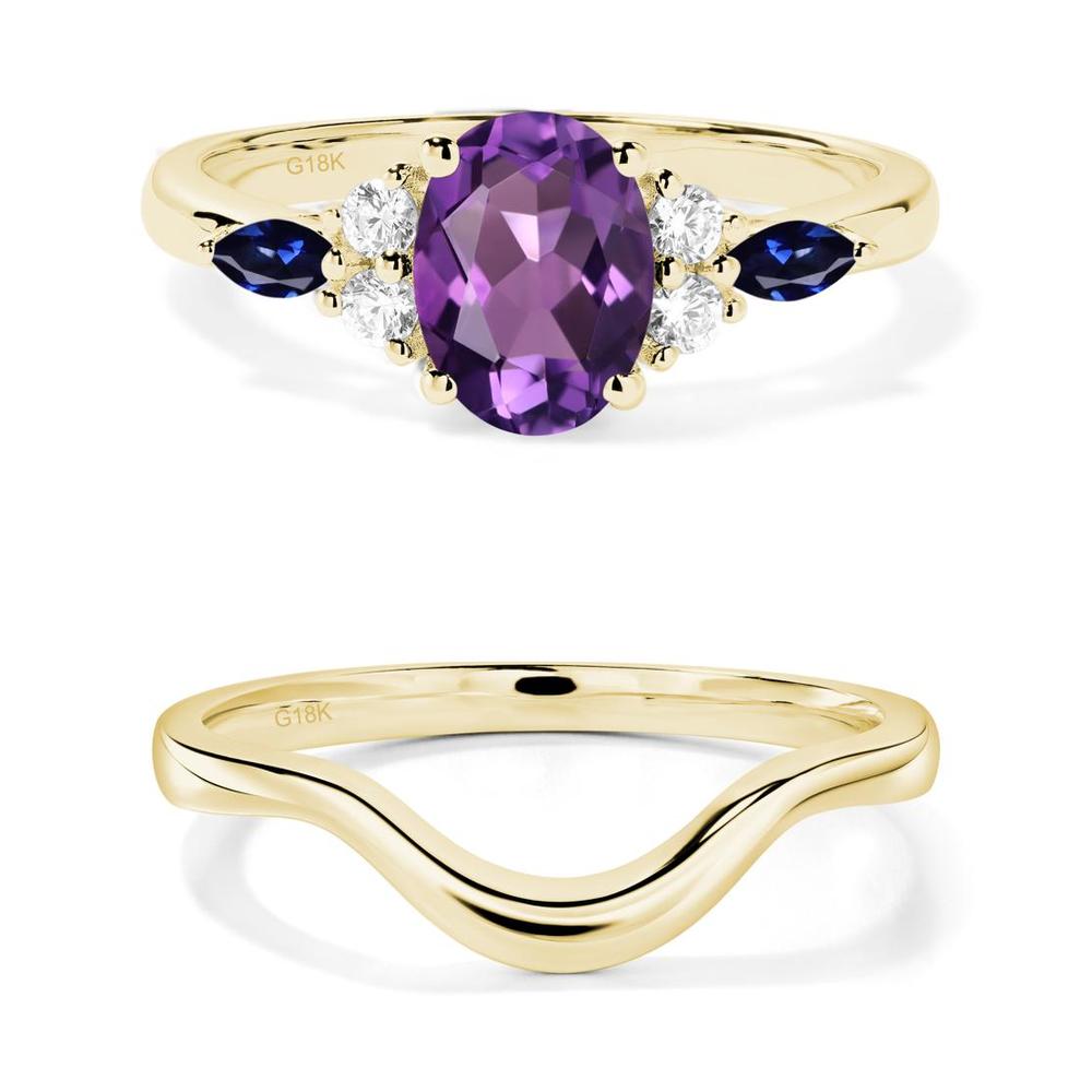 Simple Oval Amethyst Engagement Ring - LUO Jewelry #metal_xxxxx