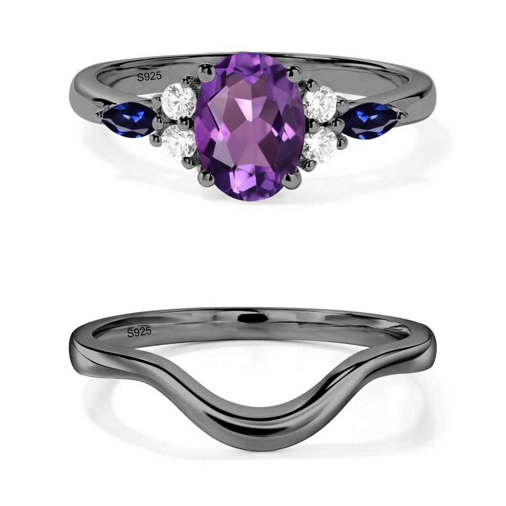 Simple Oval Amethyst Engagement Ring - LUO Jewelry #metal_xxxxx