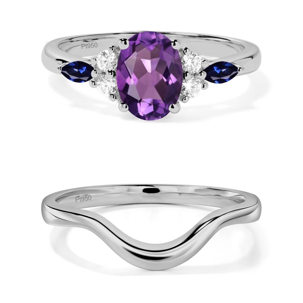 Simple Oval Amethyst Engagement Ring - LUO Jewelry #metal_xxxxx