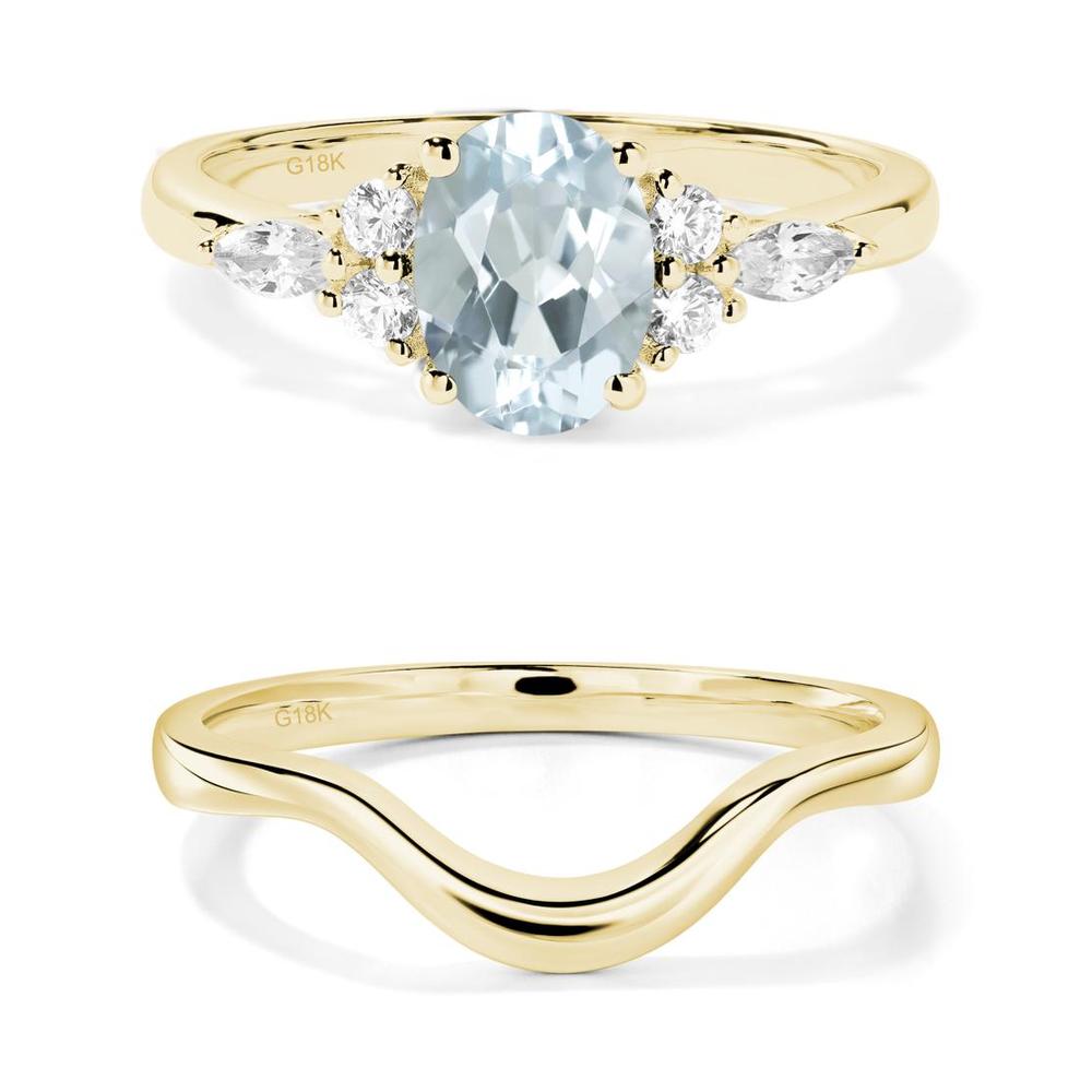 Simple Oval Aquamarine Engagement Ring - LUO Jewelry #metal_xxxxx