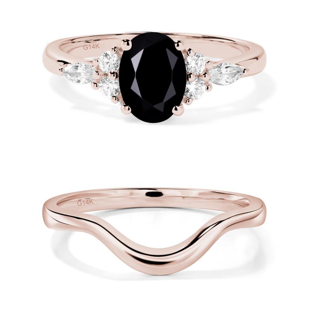 Simple Oval Black Spinel Engagement Ring - LUO Jewelry #metal_xxxxx