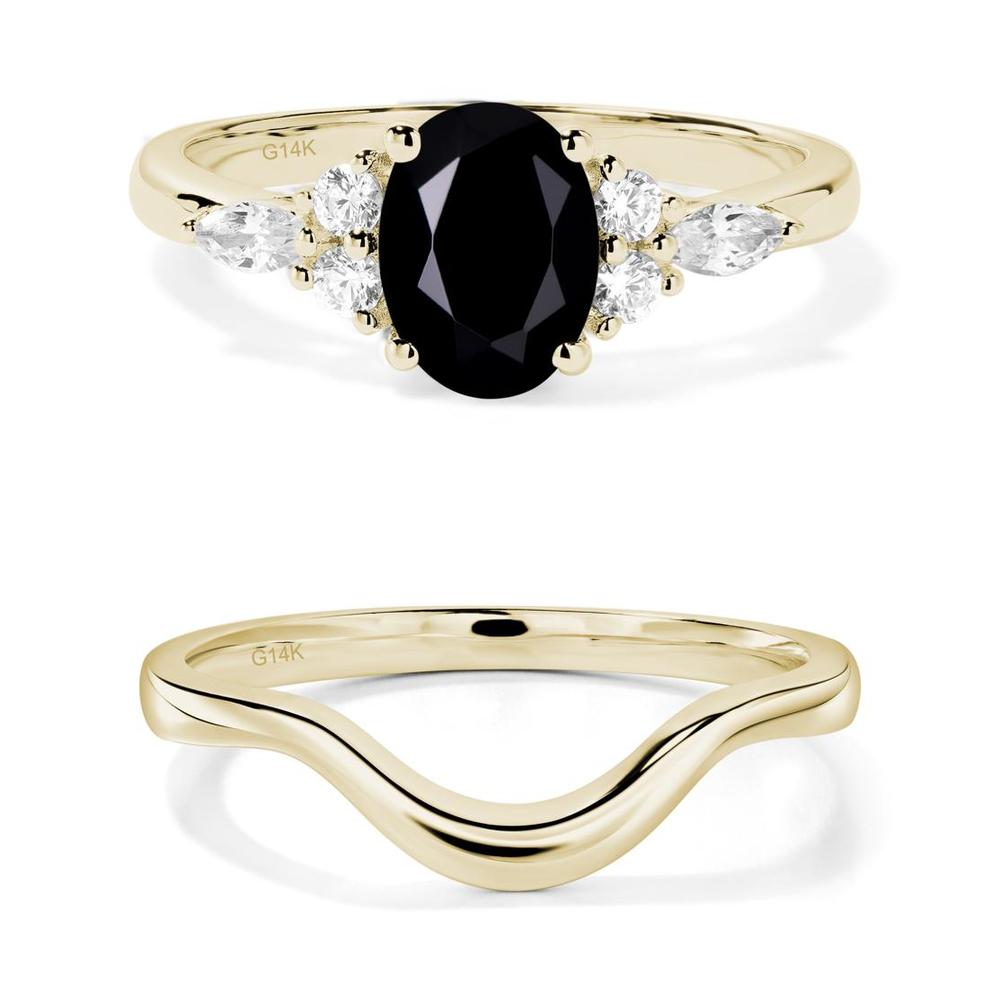 Simple Oval Black Spinel Engagement Ring - LUO Jewelry #metal_xxxxx