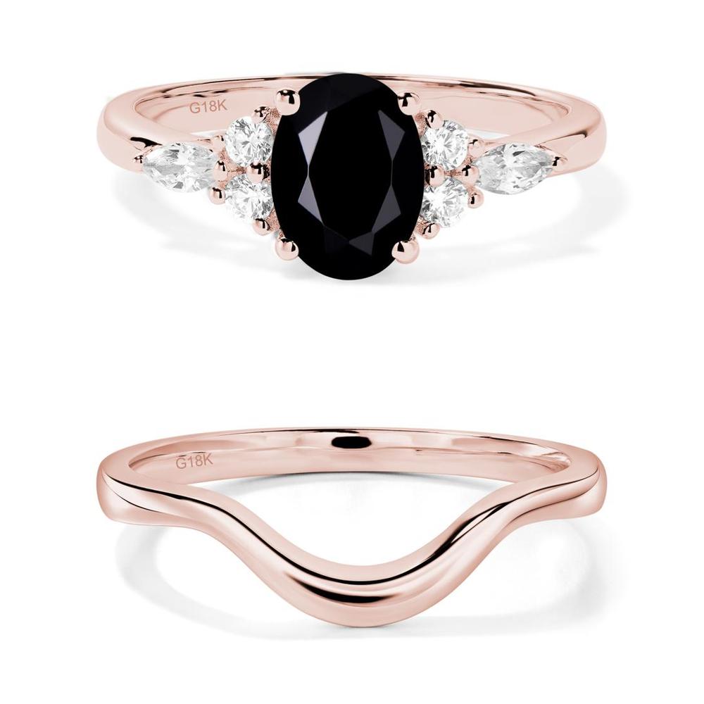 Simple Oval Black Spinel Engagement Ring - LUO Jewelry #metal_xxxxx